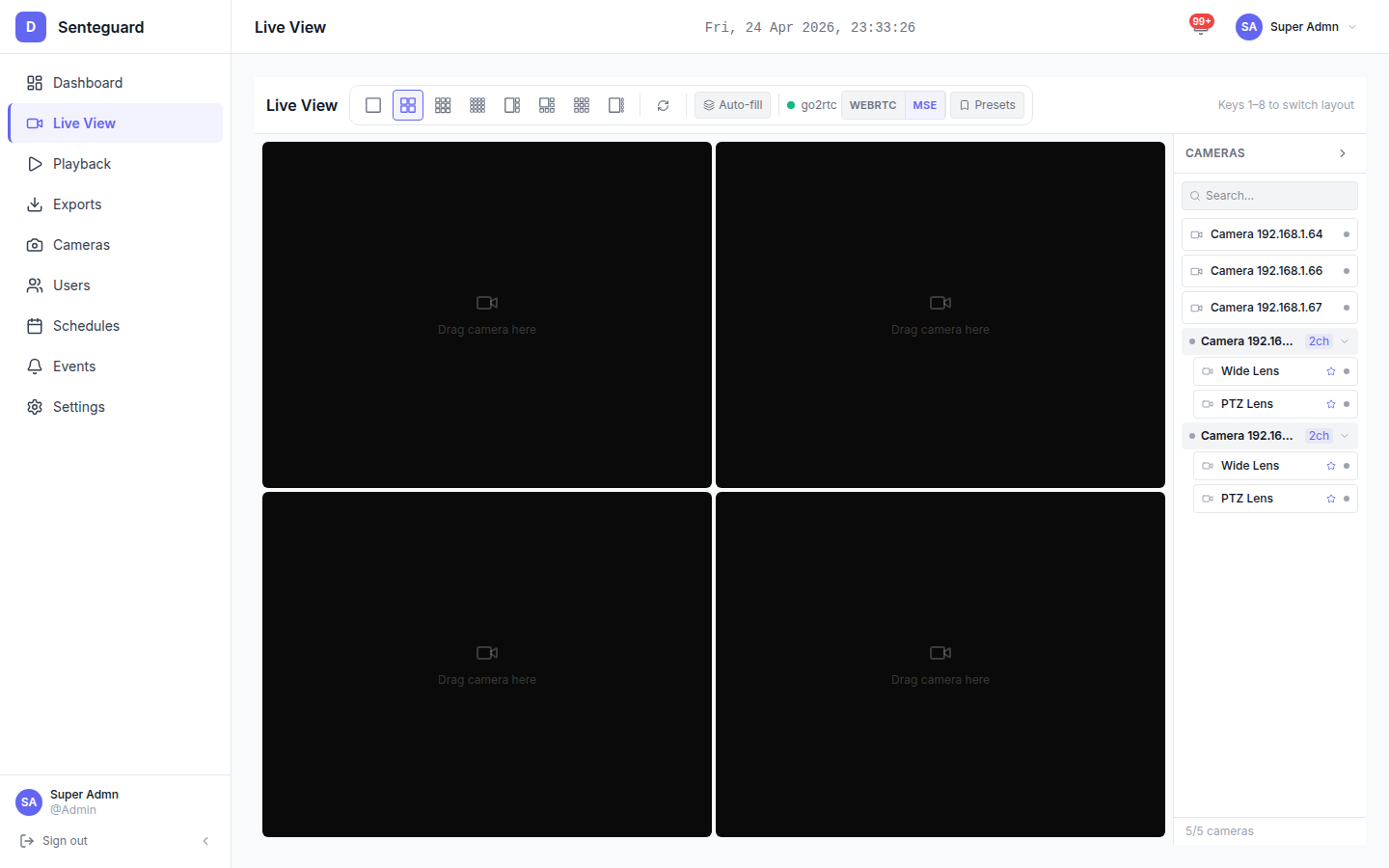 SenteGuard X — Live View
