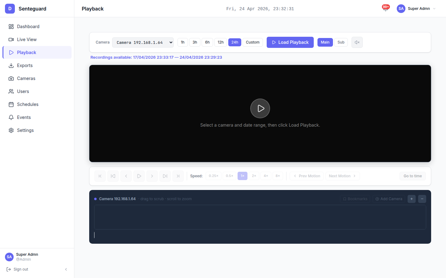 SenteGuard X — Playback & Timeline